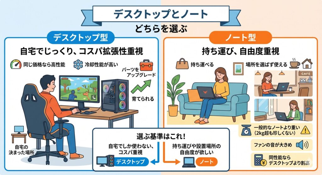 デスクトップとノートどちらを選ぶ