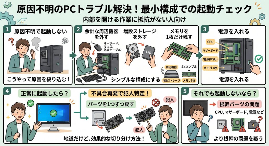 最小構成での起動チェック方法
