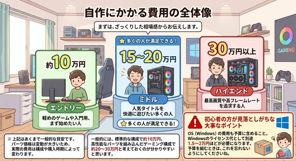 自作にかかる費用の全体像