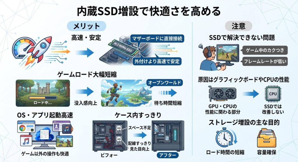 内蔵SSD増設で快適さを高める