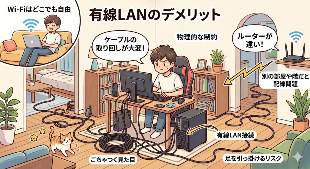 無線LANと比べたデメリット