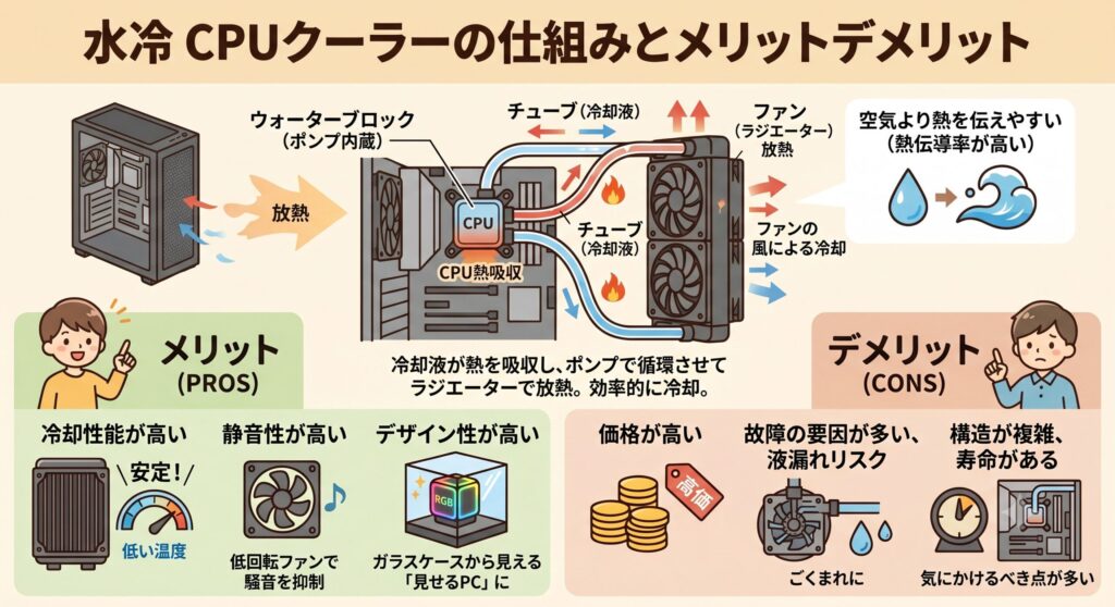 水冷の仕組みとメリットデメリット