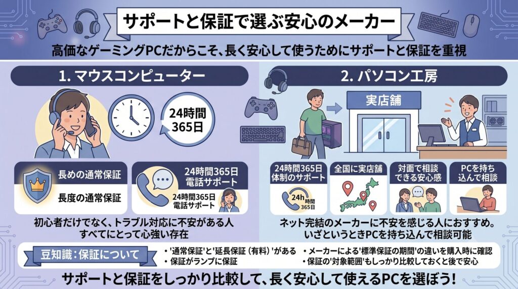 サポートと保証で選ぶ安心のメーカー