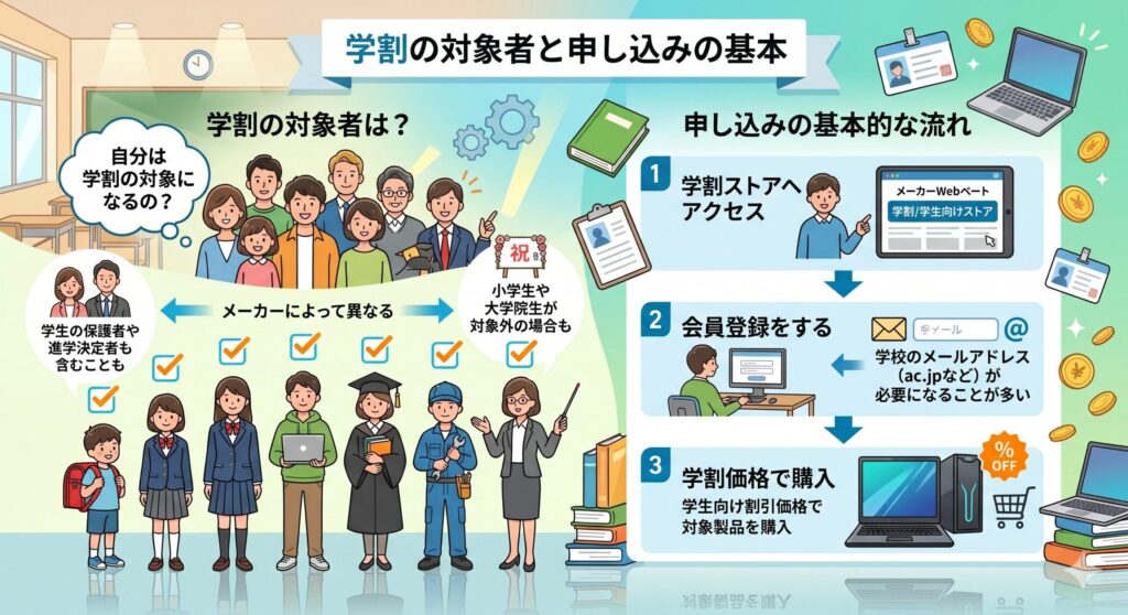学割の対象者と申し込みの基本