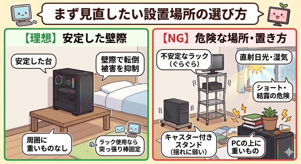 まず見直したい設置場所の選び方