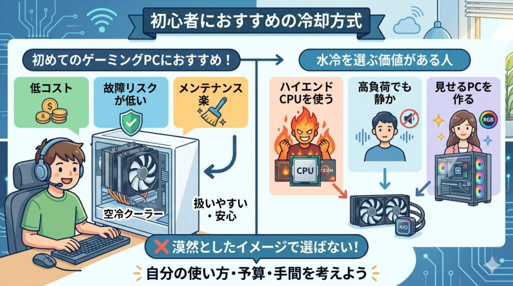初心者におすすめの冷却方式