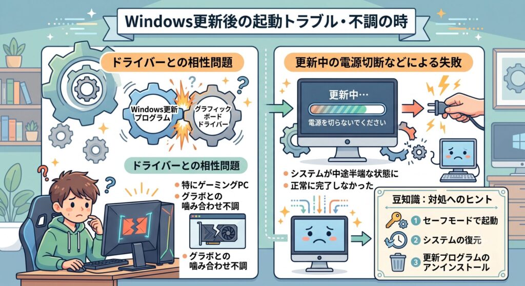 Windows更新後に起動しない時