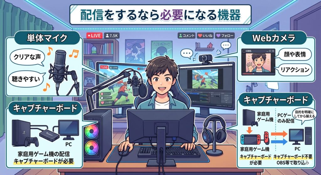配信をするなら必要になる機器