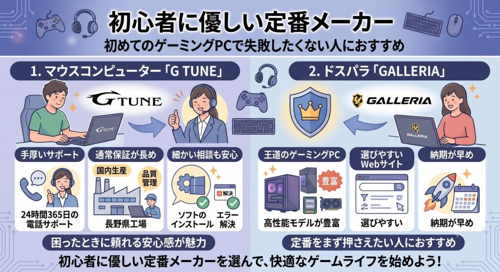 初心者に優しい定番メーカー