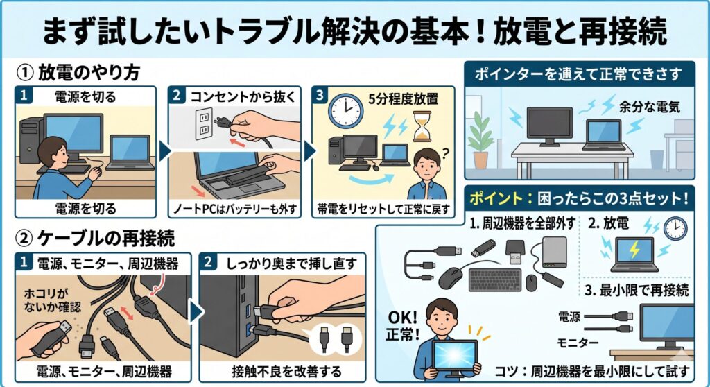 まず試したい放電と再接続