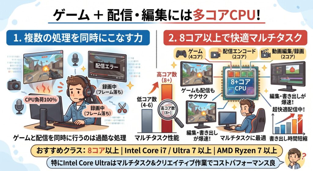 配信や編集もするなら多コア