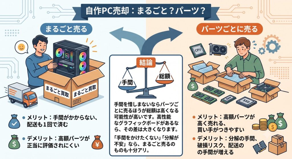 まるごと売るかパーツで売るか