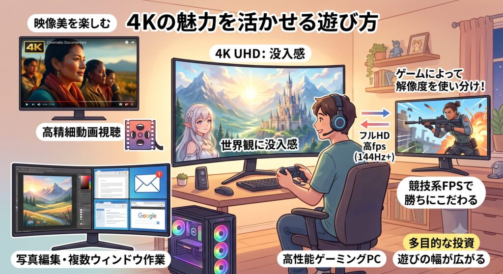 4Kの魅力を活かせる遊び方