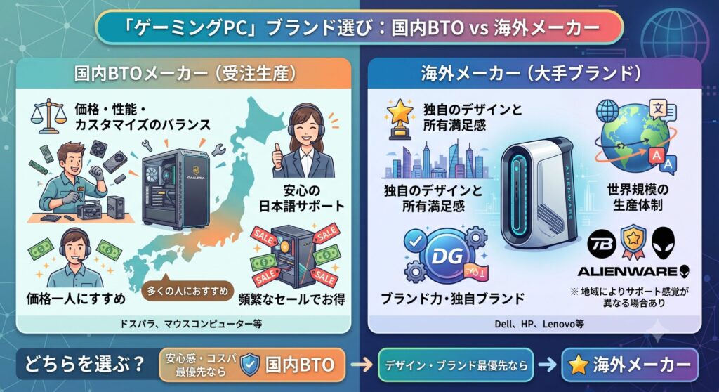 国内BTOと海外メーカーの違い