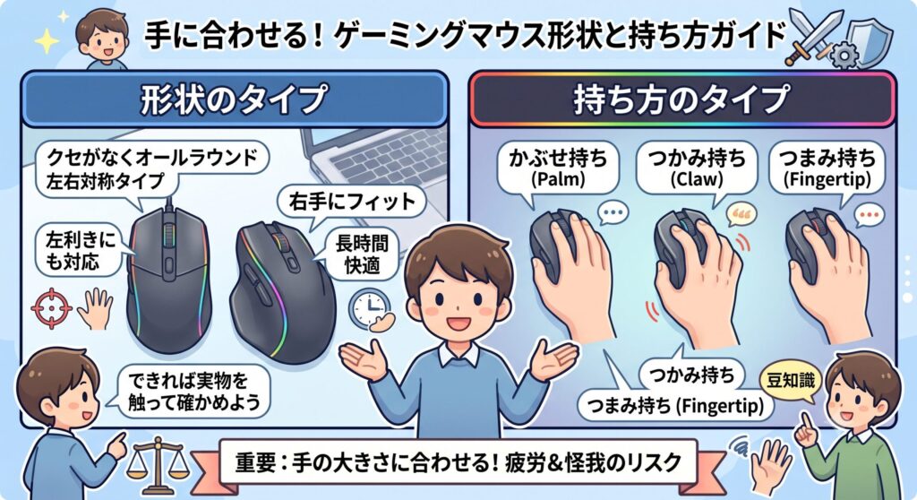 形状と持ち方で選ぶポイント