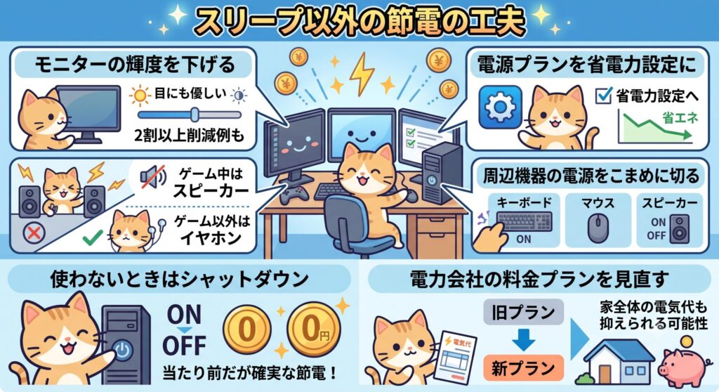 スリープ以外の節電の工夫