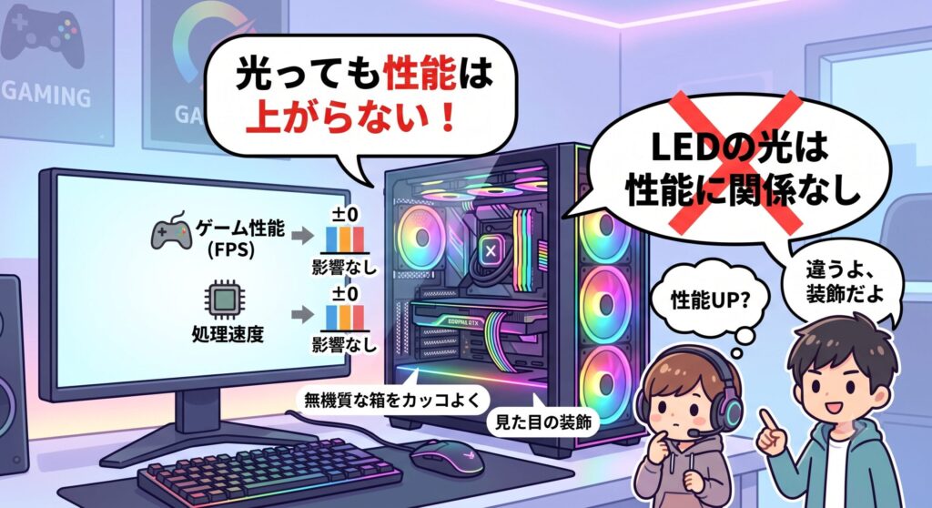 光っても性能は上がらない