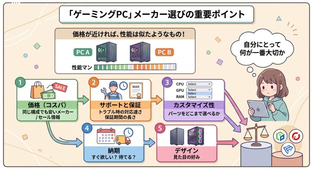 メーカー選びで重視すべきポイント