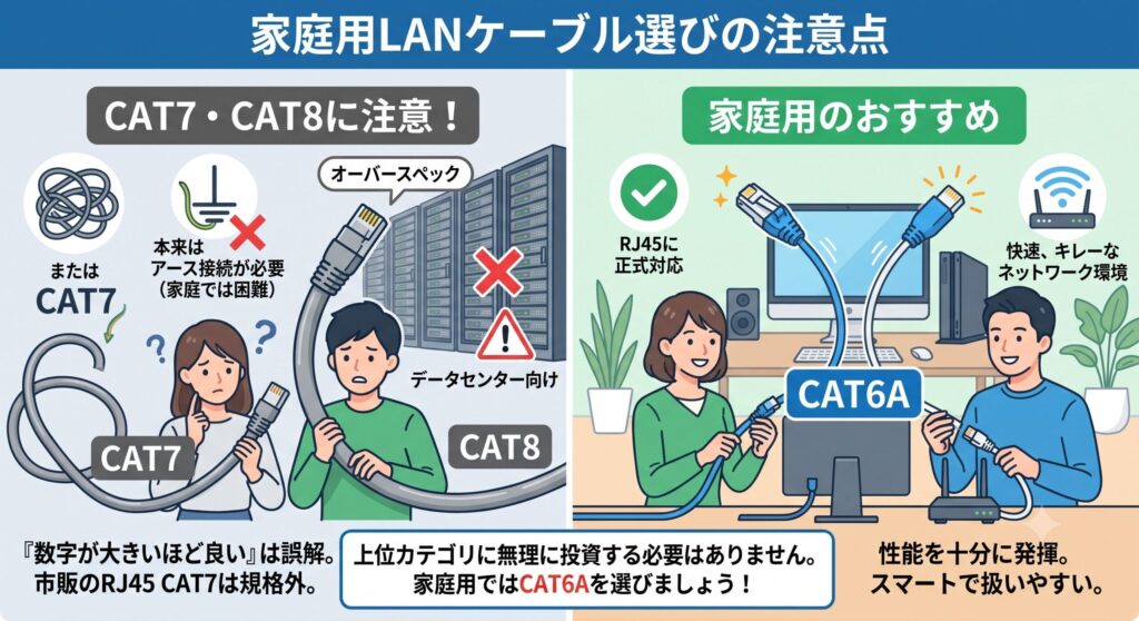 CAT7やCAT8に注意する