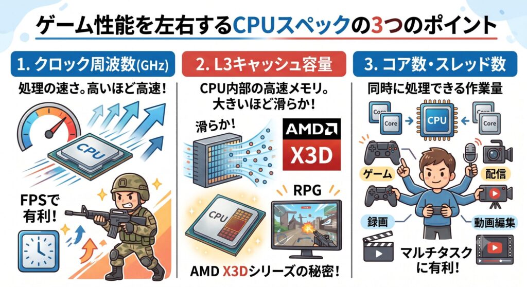 ゲーム性能を左右するポイント