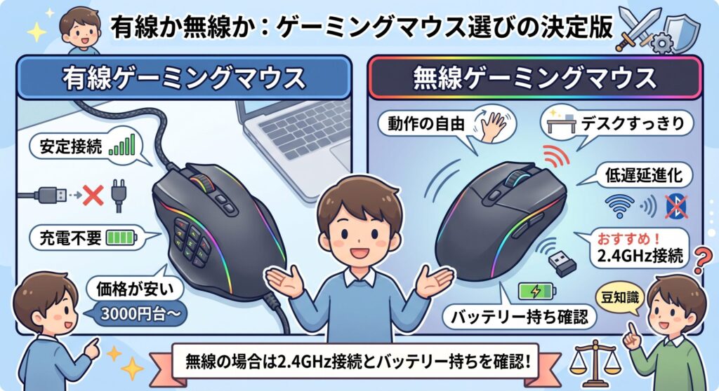 有線と無線のどちらを選ぶか