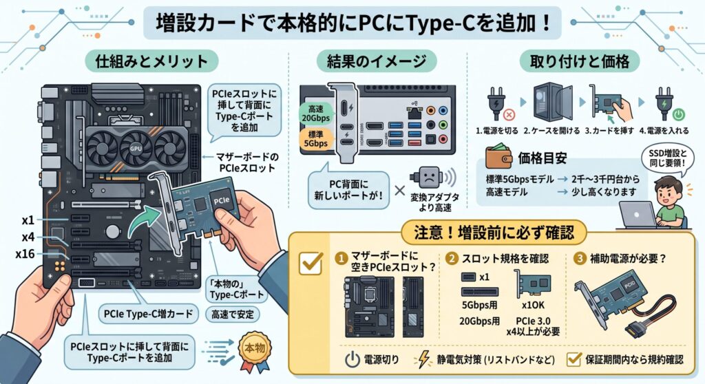 増設カードで本格的に追加する