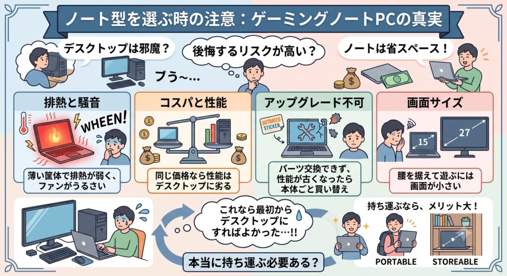 ノート型を選ぶ時の注意
