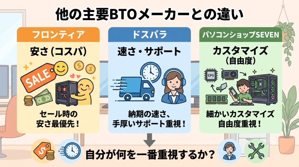 他のメーカーとの違い