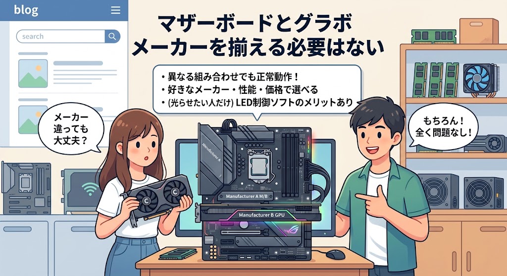 メーカーを揃える必要はない