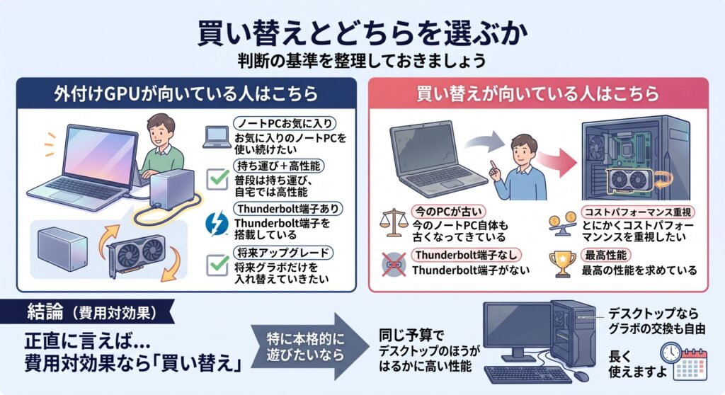 買い替えとどちらを選ぶか