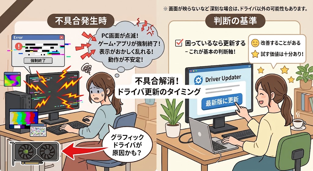 不具合が起きているとき