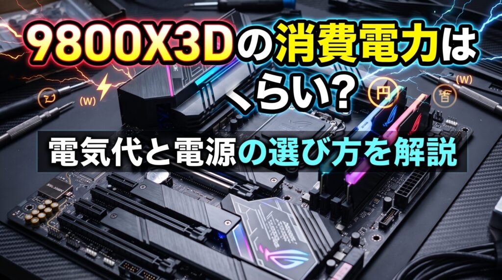 9800X3Dの消費電力はどのくらい?電気代と電源の選び方を解説